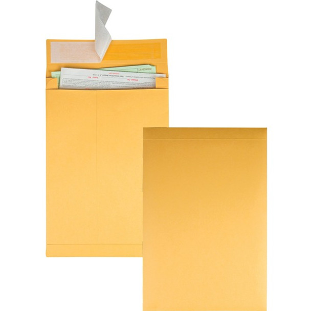 Quality Park 10 x 13 x 2 Expansion Envelopes with Self-Seal Closure - Expansion - 10" Width x 13" Length - 2" Gusset - 40 lb - Self-sealing - Kraft - 25 / Pack - Kraft