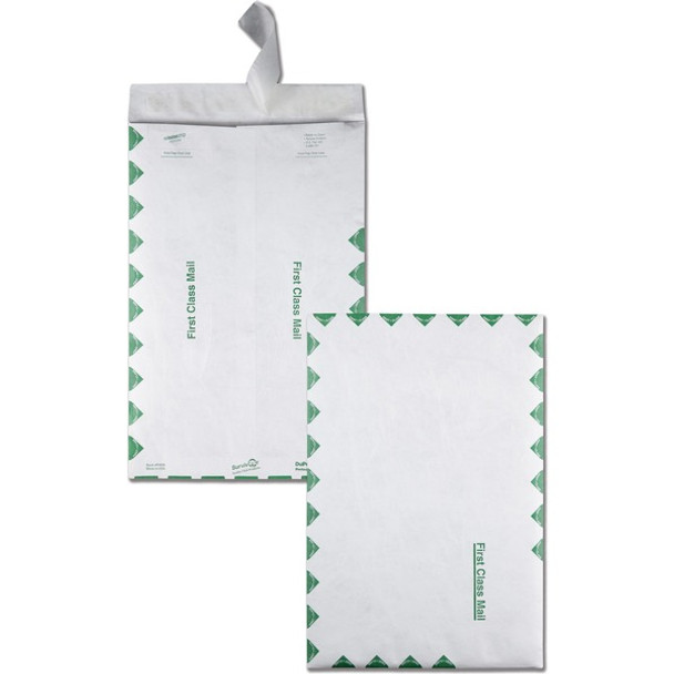 Survivor&reg; 10 x 15 DuPont Tyvek First Class Border Catalog Mailers - First Class Mail - 10" Width x 15" Length - 14 lb - Peel & Seal - Tyvek - 100 / Box - White