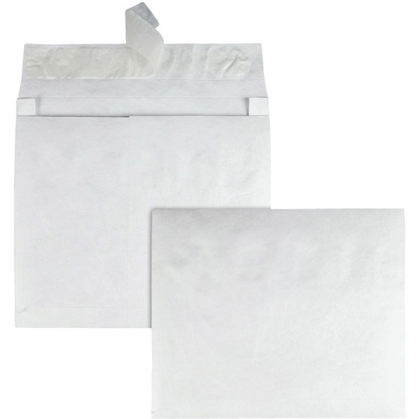 Survivor&reg; 10 x 13 x 2 DuPont Tyvek Expansion Mailers with Self-Seal Closure - Expansion - 10" Width x 13" Length - 2" Gusset - 18 lb - Peel & Seal - Tyvek - 100 / Carton - White