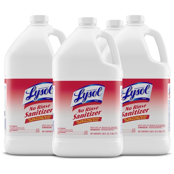 Professional Lysol No Rinse Sanitizer - For Sink, Floor, Wall, Bathtub, Food Service Area - Concentrate - 128 fl oz (4 quart) - 4 / Carton - Disinfectant, Anti-bacterial