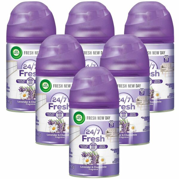 Air Wick Freshmatic Dispenser Refill Lavender Spray - Aerosol - 5.9 fl oz (0.2 quart) - 6.17 oz - Lavender, Chamomile - 60 Day - 6 / Carton