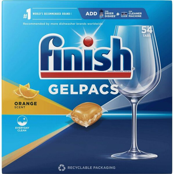 Finish All-n-1 Detergent Gelpacs - 1.3 fl oz (0 quart) - Orange Scent - 54 / Box - Orange