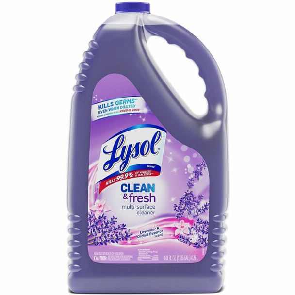 Lysol Clean/Fresh Lavender Cleaner - For Multi Surface - 144 fl oz (4.5 quart) - Clean & Fresh Lavender Orchid Scent - 1 Each - Purple