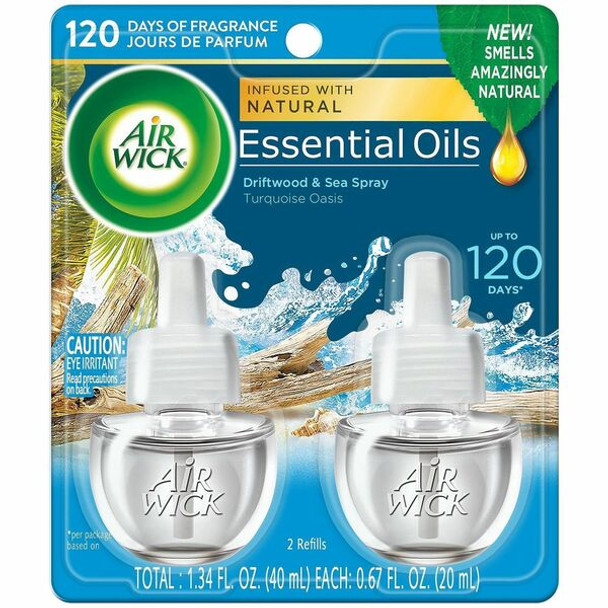 Air Wick Scented Oil Warmer Refill - Oil - 0.7 fl oz (0 quart) - Turquoise Oasis - 60 Day - 2 / Pack - Wall Mountable, Long Lasting