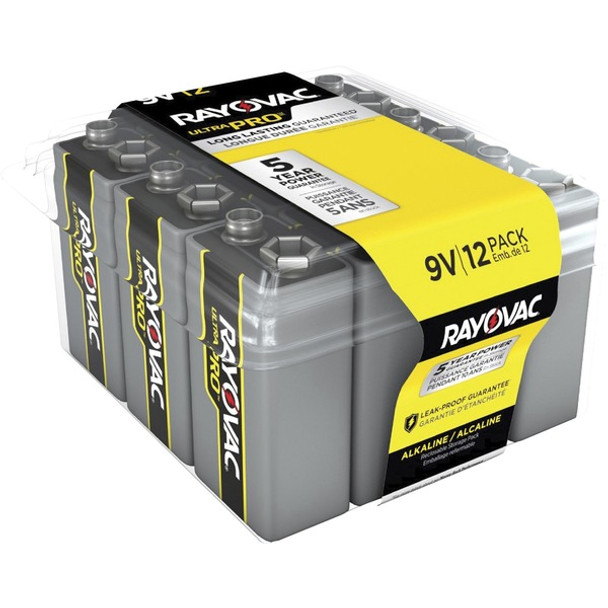 Rayovac 9-Volt Ultra-Pro Alkaline Battery - For Multipurpose - 9V - 9 V DC - 12 / Pack