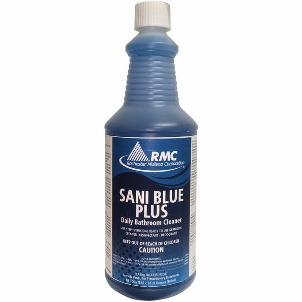 RMC Sani Blue Plus Bathroom Cleaner - Ready-To-Use - 32 fl oz (1 quart) - 1 Each - Brilliant Blue