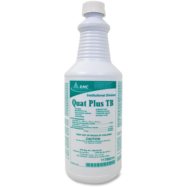 RMC Quat Plus TB Disinfectant - Ready-To-Use - 32 fl oz (1 quart) - Fresh Pine Scent - 1 Each - Clear