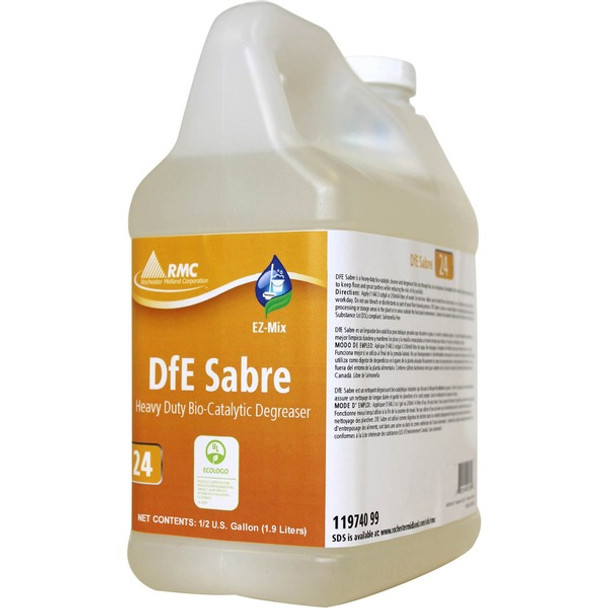 RMC DfE Sabre Heavy Duty Bio-Catalytic Degreaser - For Food Service Area, Kitchen, Restroom, Floor - Concentrate - 64.2 fl oz (2 quart) - 4 / Carton - White