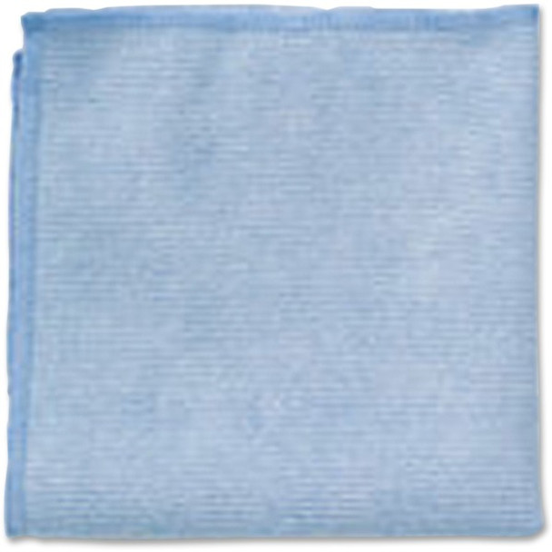 Rubbermaid Commercial Microfiber Light-Duty Cleaning Cloths - For Commercial - 16" Length x 16" Width - 24 / Bag - Bleach-safe, Washable, Durable, Chemical Resistant - Blue