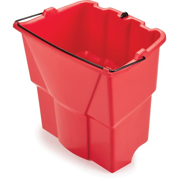 Rubbermaid Commercial WaveBrake 18 QT Dirty Water Bucket - 18 quart - 14" x 9.8" - Plastic - Red - 1 Each