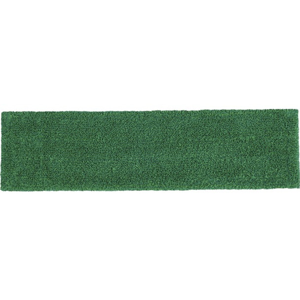 Rubbermaid Commercial Adaptable Flat Mop Microfiber Pad - 19.5" Length x 5.5" Depth - MicroFiber - Green - 12 / Carton