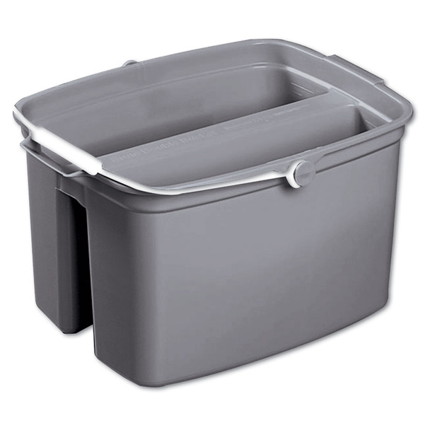 Double Utility Pail, 17 qt, Plastic, Gray