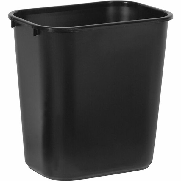 Rubbermaid Commercial 28 QT Medium Deskside Wastebasket - 7 gal Capacity - Rectangular - Durable, Dent Resistant, Rust Resistant, Easy to Clean - 15" Height x 10.5" Width x 14.5" Depth - Plastic - Black - 1 Each