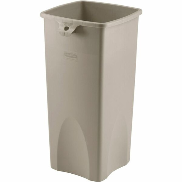 Rubbermaid Commercial Untouchable Square Container - 23 gal Capacity - Square - Crack Resistant - 32.9" Height x 16.5" Width x 15.5" Depth - Plastic - Beige - 1 Each