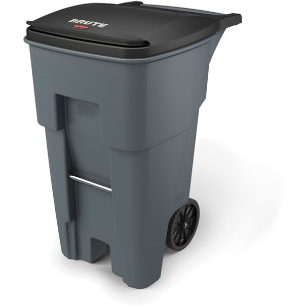 Rubbermaid Commercial Big Wheel General Roll-out Container - 65 gal Capacity - 41.8" Height x 32.3" Width - Gray - 1 Each