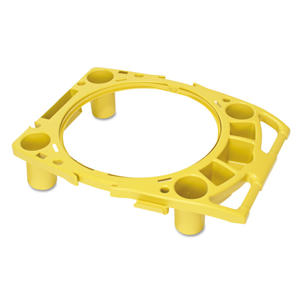 Standard Brute Rim Caddy, Four Compartments, Fits 32.5" Diameter Cans, 26.5 x 6.75, Yellow