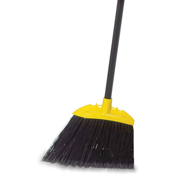 Rubbermaid Commercial Jumbo Smooth Sweep Angle Broom - Polypropylene Bristle - 10.5" Overall Length - Black Metal Handle - 6 / Carton