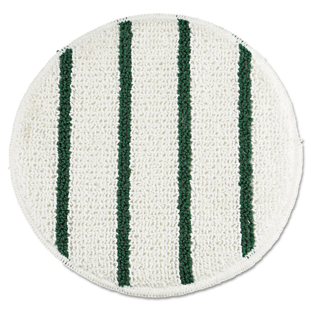 Low Profile Scrub-Strip Carpet Bonnet, 19" Diameter, White/Green