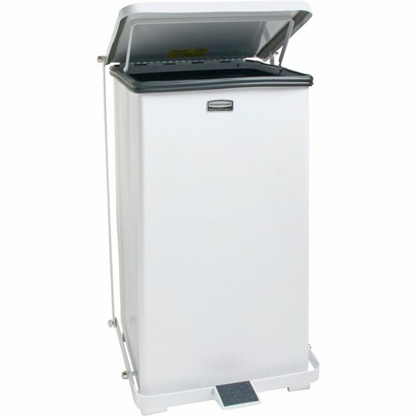 Rubbermaid Commercial Defenders Steel Step Cans - Waste Receptacle,Step,Steel,6.5 Gal,10.5"x10.5"x20.5" ,WE