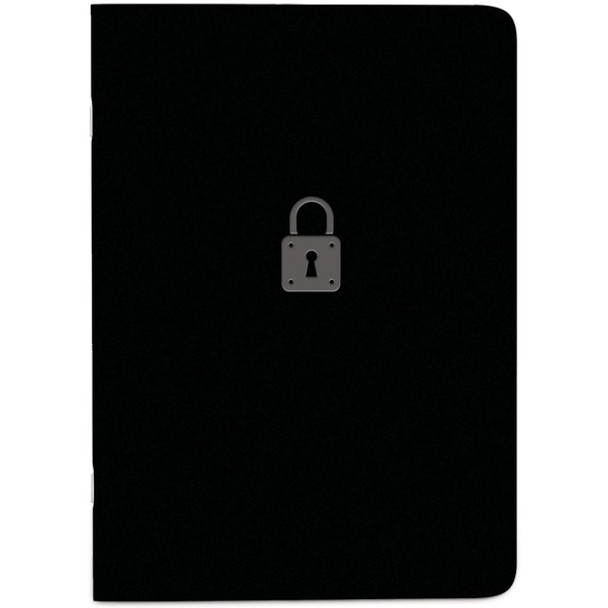 Rediform Password Notebook - 64 Pages - Sewn - 0.40" x 3.5" x 5" - Black Cover - Compact, Flexible Cover, Bilingual Format, Note Section - Recycled - 1 Each