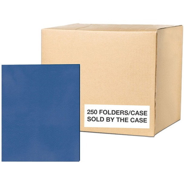 Roaring Spring Letter Pocket Folder - 8 1/2" x 11" - 50 Sheet Capacity - 2 Internal Pocket(s) - Dark Blue - 250 / Carton