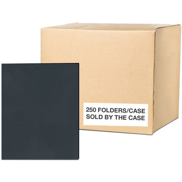 Roaring Spring Letter Pocket Folder - 8 1/2" x 11" - 50 Sheet Capacity - 2 Internal Pocket(s) - Black - 250 / Carton