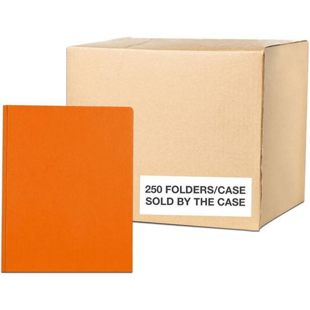 Roaring Spring Letter Fastener Folder - 8 1/2" x 11" - 50 Sheet Capacity - 3 x Prong Fastener(s) - 2 Internal Pocket(s) - Orange - 250 / Carton