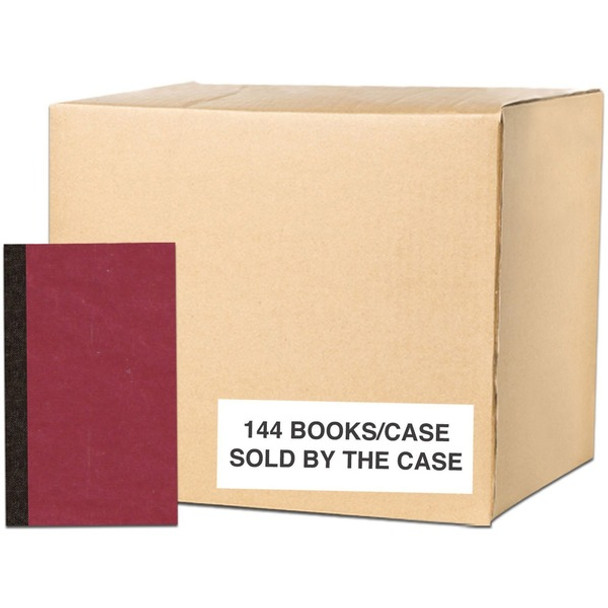 Roaring Spring Sewn Memo Book - 72 Sheets - 144 Pages - Printed - Sewn/Tapebound - Both Side Ruling Surface - 15 lb Basis Weight - 56 g/m&#178; Grammage - 6 1/8" x 3 3/4" - 0.25" x 3.8" x 6.1" - White Paper - Black Binding - 144 / Carton