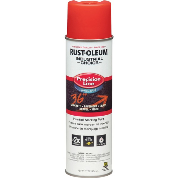 Rust-Oleum Industrial Choice Precision Line Marking Paint - 17 fl oz - 1 Each - Safety Red