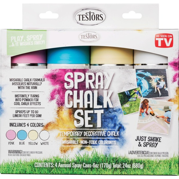 Testors 4-Color Spray Chalk Set - 6 fl oz - 1 / Kit - Assorted