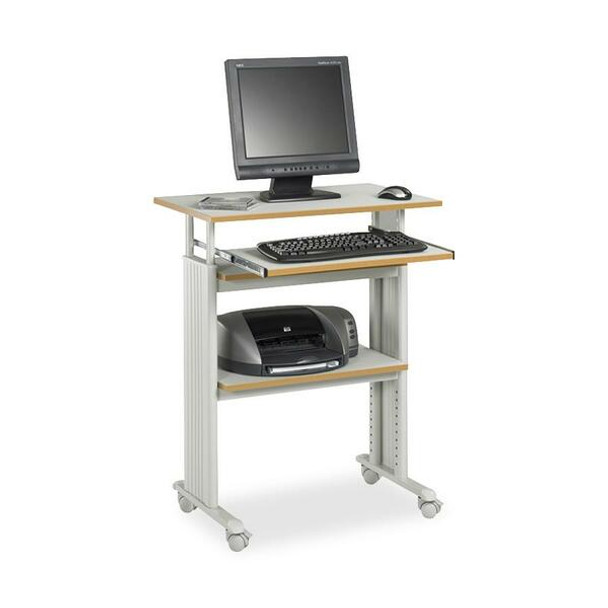 Safco Muv Stand-up Adjustable Height Desk - For - Table TopRectangle Top - Adjustable Height - 35" to 49" , 1" , 1" , 14" , 14" Adjustment - Assembly Required - Gray - Steel, Polyvinyl Chloride (PVC) - 1 Each