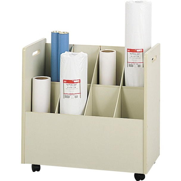 Safco Mobile Roll File - 50 lb Capacity - 4 Casters - 2" Caster Size - Particleboard - x 30.3" Width x 15.8" Depth x 29.3" Height - Putty - 1 Each