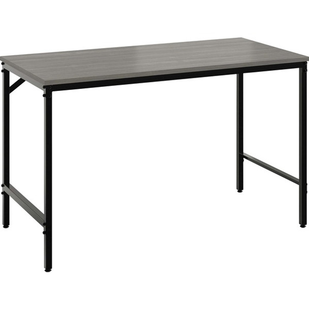 Safco Simple Study Desk - For - Table TopSterling Ash Rectangle, Laminated Top - Black Powder Coat Four Leg Base - 4 Legs x 45.50" Table Top Width x 23.50" Table Top Depth x 0.75" Table Top Thickness - 29.50" Height - Assembly Required - 1 Each