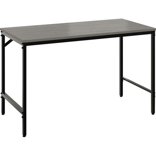 Safco Simple Study Desk - For - Table TopNeowalnut Rectangle, Laminated Top - Black Powder Coat Four Leg Base - 4 Legs x 45.50" Table Top Width x 23.50" Table Top Depth x 0.75" Table Top Thickness - 29.50" Height - Assembly Required - 1 Each