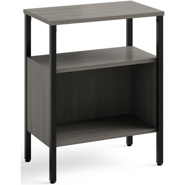 Safco Simple Storage Unit - 23.5" x 14"29.5" , 0.8" Top, 21" x 11"12.8" Shelf, 21"8.3" Top Opening - Material: Steel, Melamine Laminate - Finish: Sterling Ash