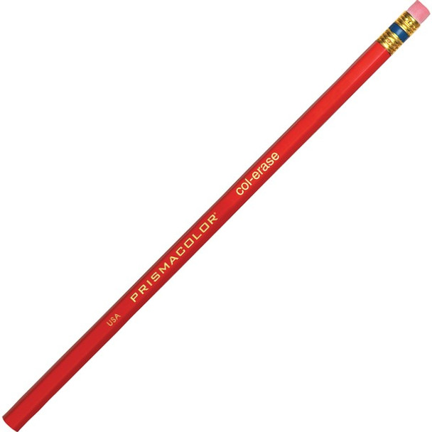 Prismacolor Col-Erase Colored Pencils - Carmine Red Lead - Carmine Red Barrel - 12 / Dozen