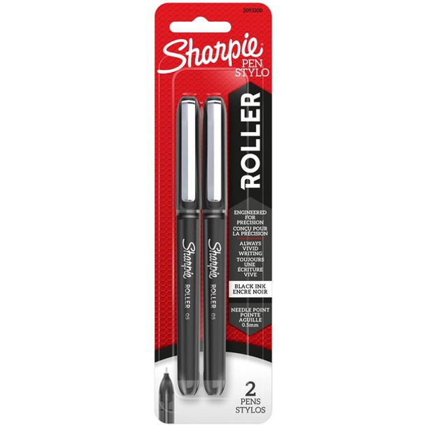 Sharpie 0.7mm Rollerball Pen - 0.5 mm Pen Point Size - Needle Pen Point Style - 2 / Pack