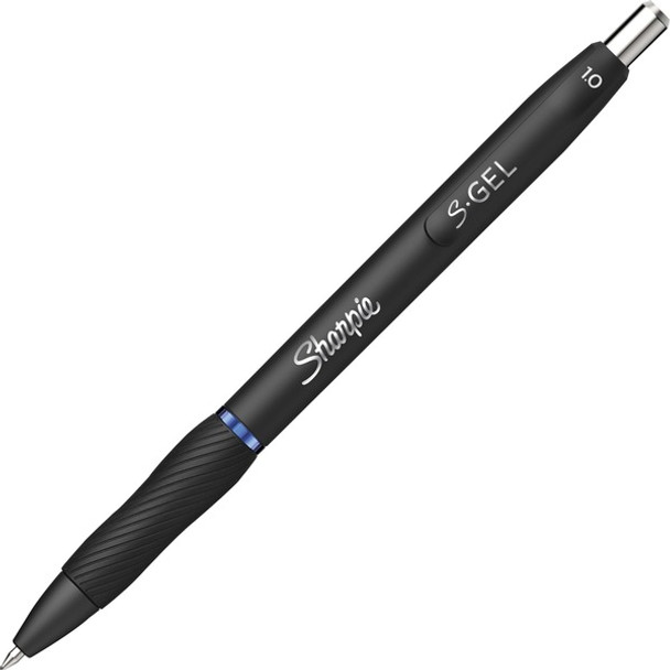 Sharpie S-Gel Retractable Pens - Bold Pen Point - 1 mm Pen Point Size - Retractable - Blue Gel-based Ink - Black Barrel - 36 / Box