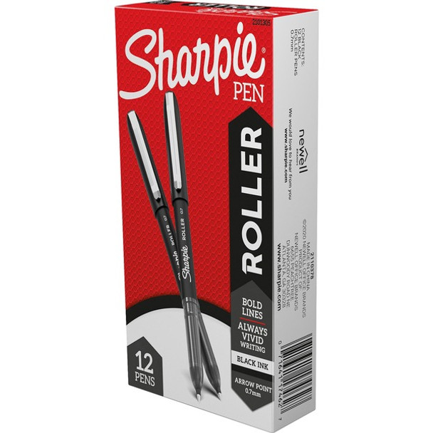 Sharpie Rollerball Pens - 0.7 mm Pen Point Size - Arrow Pen Point Style - 1 Dozen