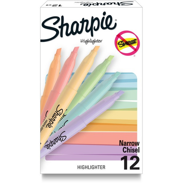 Sharpie Accent Highlighters w/Smear Guard - Chisel Marker Point Style - Assorted - 12 / Dozen