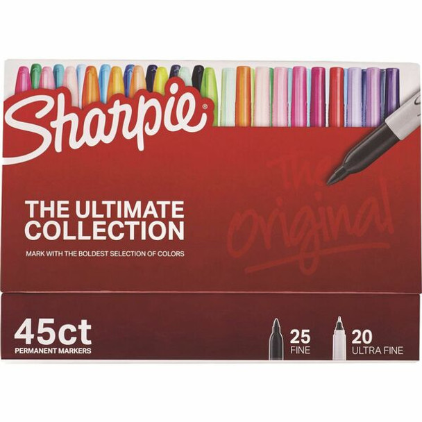Sharpie Ultimate Collection Permanent Markers - Fine, Ultra Fine Marker Point - Assorted - 44 / Box
