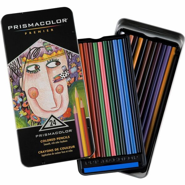 Prismacolor Thick Core Colored Pencils - Assorted Lead - Assorted Barrel - 24 / Set