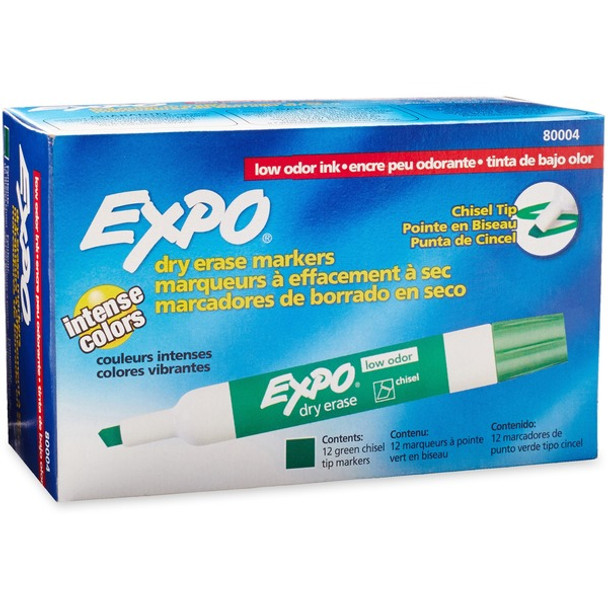Expo Large Barrel Dry-Erase Markers - Bold Marker Point - Chisel Marker Point Style - Green - 1 Dozen