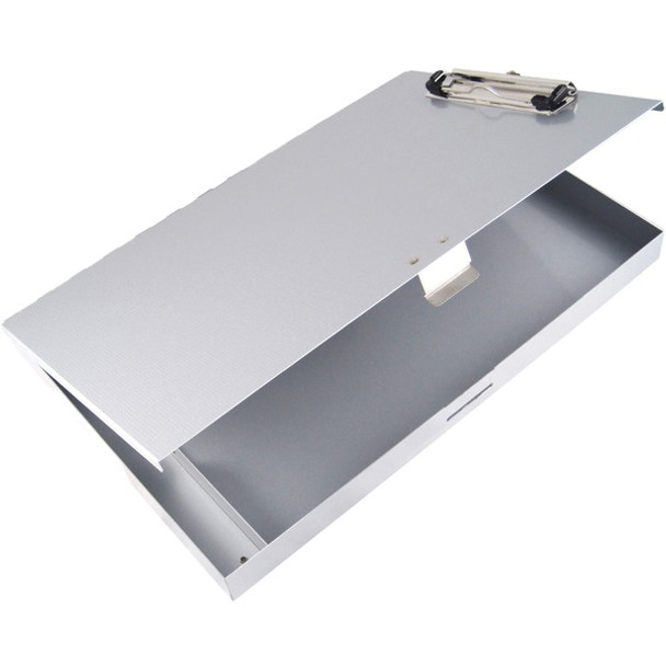 Saunders Tuff Writer Recycled Aluminum Clipboard - 1" Clip Capacity - Side Opening - 12" - Aluminum - Silver - 1 Each