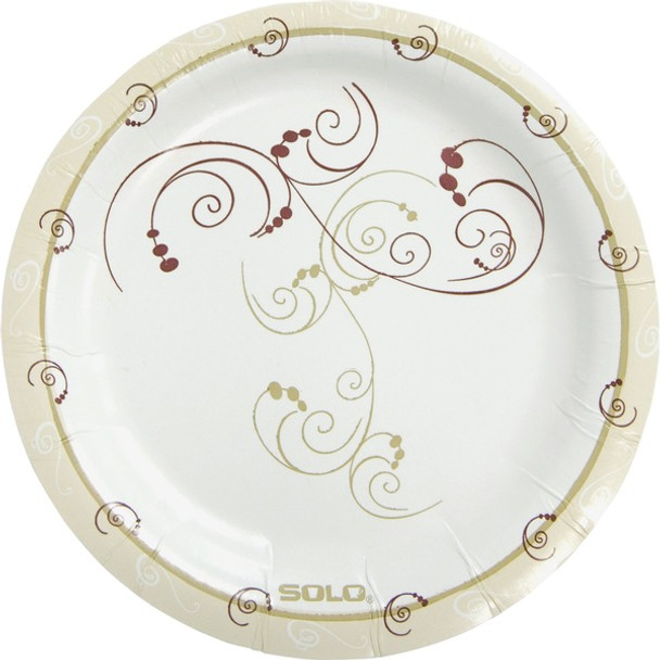 Solo Symphony 6" Mediumweight Paper Plates - Symphony - Natural - Paper Body - 125 / Pack