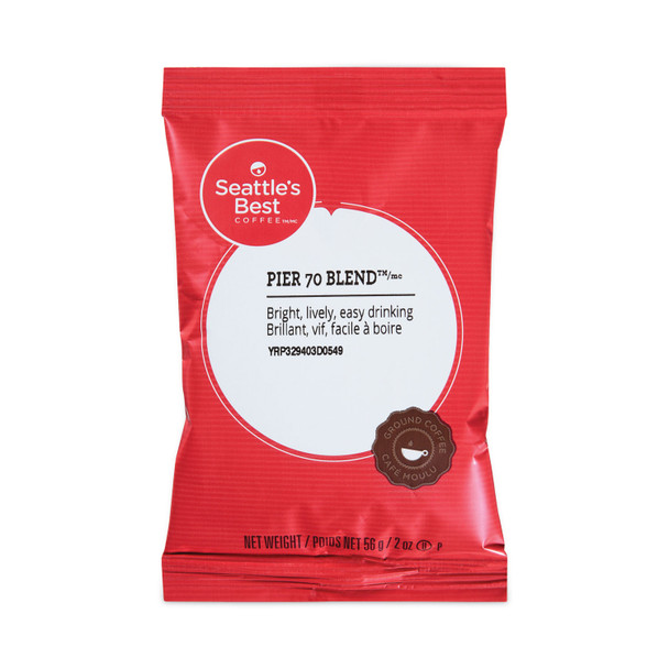 Premeasured Coffee Packs, Pier 70 Blend, 2.1 oz Packet, 72/Box