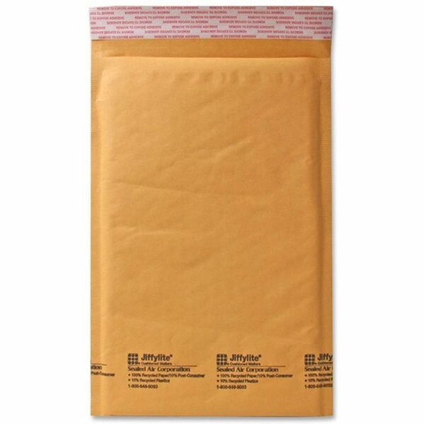 Sealed Air JiffyLite Cellular Cushioned Mailers - Bubble - #1 - 7 1/4" Width x 10 3/4" Length - Peel & Seal - Kraft - 100 / Case - Kraft