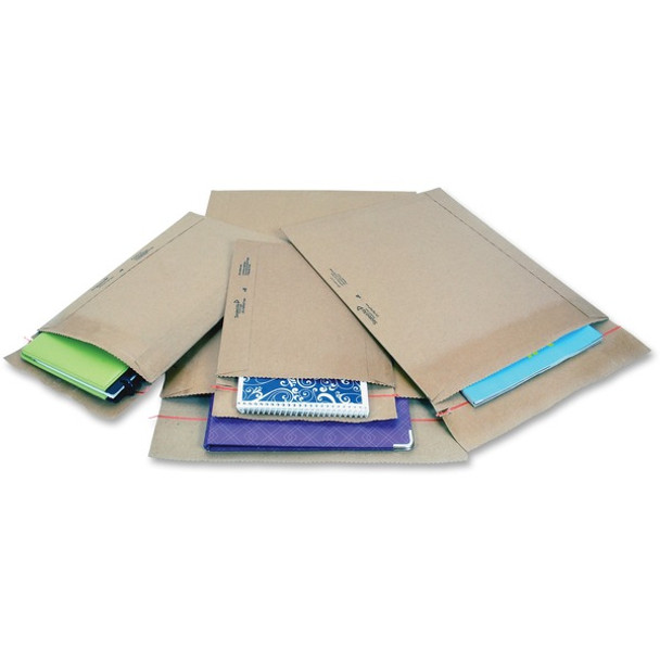 Jiffy Mailer Padded Self-seal Mailers - Multipurpose - #2 - 8 1/2" Width x 12" Length - Self-sealing Flap - Kraft - 25 / Carton - Natural Kraft, Satin Gold