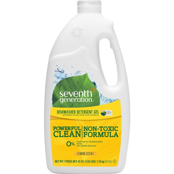 Seventh Generation Dishwasher Detergent - 42 oz (2.62 lb) - Lemon Scent - 6 / Carton - Clear