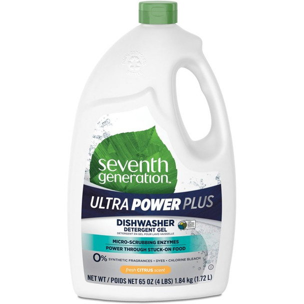 Seventh Generation Ultra Power Plus Dishwasher Detergent - For Dish - 65 fl oz (2 quart) - Fresh Scent - 1 Bottle - Non-toxic, Dye-free